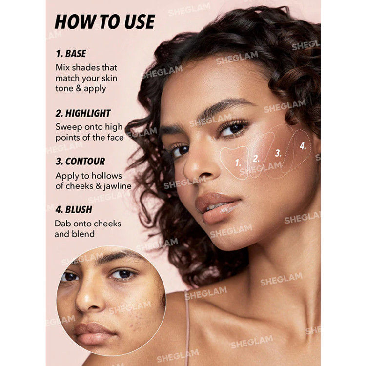 پالت صورت ۱۲ رنگ چند منظوره شیگلم (SHEGLAM) مدل All About - رنگ Mocha Sculpt