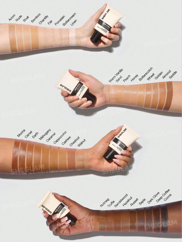 کرم پودر شیگلم مدل Skin Sync Satin با جلوه طبیعی و آبرسان، حجم ۳۰ میلیلیتر