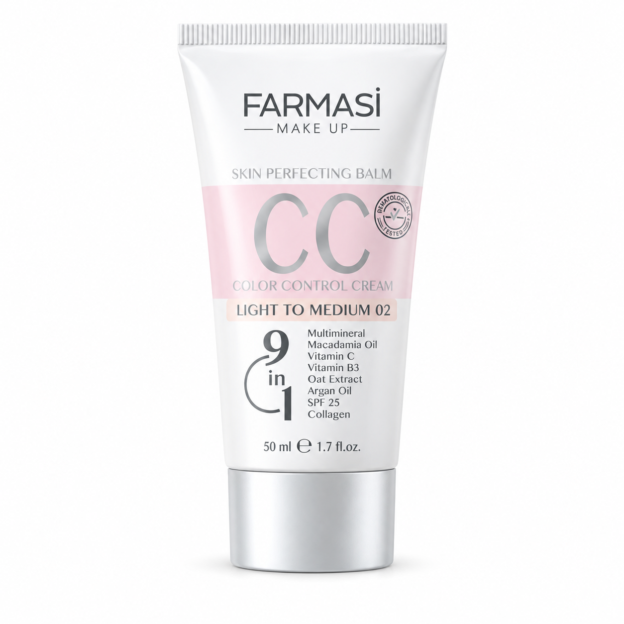 سی‌سی کرم فارماسی مدل Color Control با پوشانندگی طبیعی و SPF 25، حجم ۵۰ میلی‌لیت