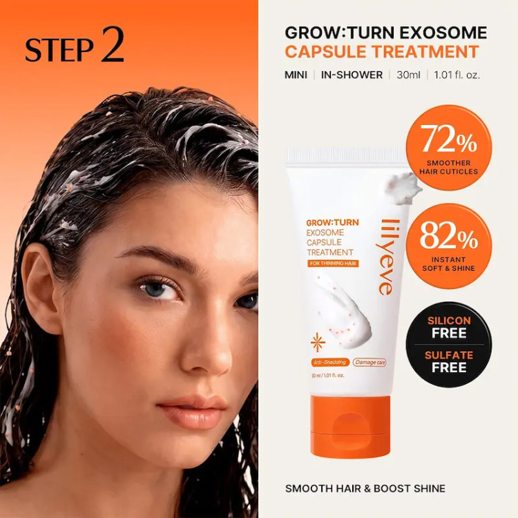 پک اگزوزوم تقویت کننده و ضد ریزش مو لیلیوئه Lilyeve GROW TURN Exosome Starter Kit