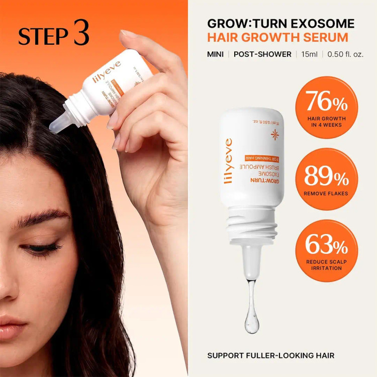 پک اگزوزوم تقویت کننده و ضد ریزش مو لیلیوئه Lilyeve GROW TURN Exosome Starter Kit