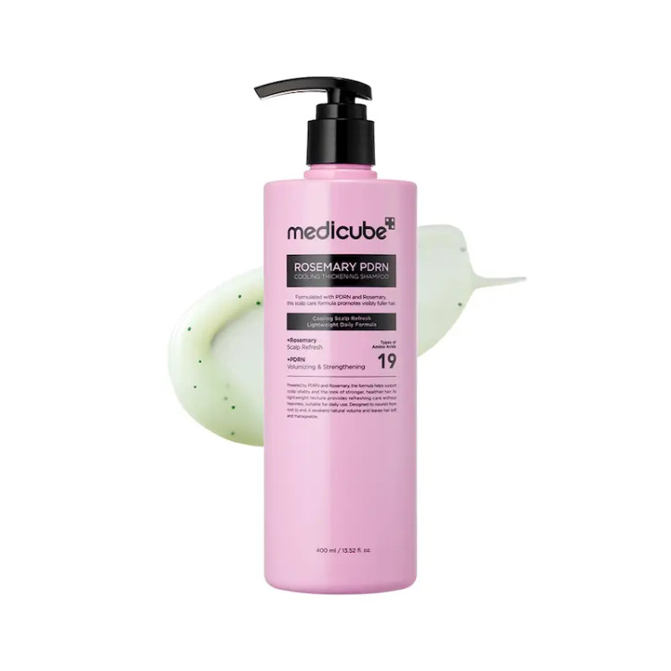 شامپو ضخیم کننده مو و خنک کننده پوست سر مدیکوب مدل Rosemary PDRN Medicube Rosemary PDRN Cooling Thickening Shampoo for Hair Volumizing & Scalp Care