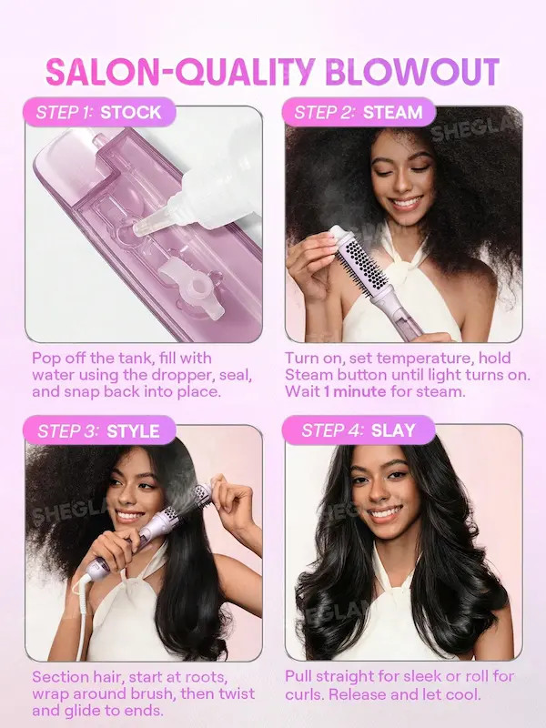 برس سشوار بخار شیگلم Hydra Shot Steam Blowout Brush Pro – EU Plug
