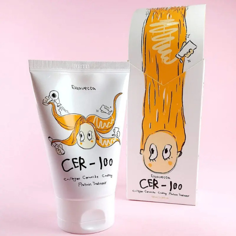 ماسک مو ترمیم کننده کلاژن و سرامید الیزاوکا CER-100 Elizavecca CER-100 Collagen Ceramide Coating Protein Treatment – 100ml