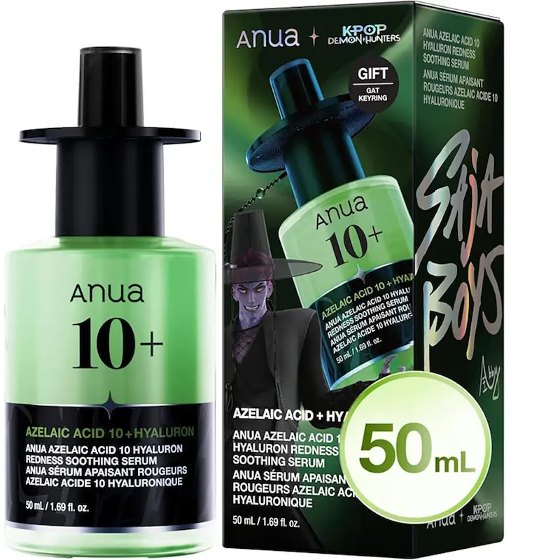سرم آزلائیک اسید 10% و هیالورون آنوا کی‌پوپ  Anua Kpop Demon Hunters Azelaic Acid 10 Hyaluron Redness Soothing Serum Set