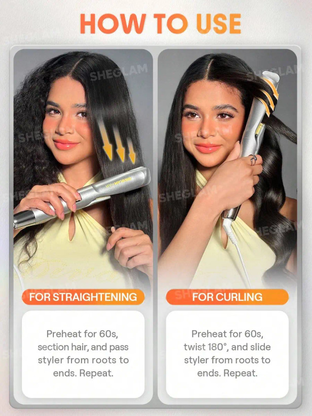 اتو موی چندکاره صاف و فر کننده شیگلم Sheglam Sleek Chic Twist Kiss Flat Iron