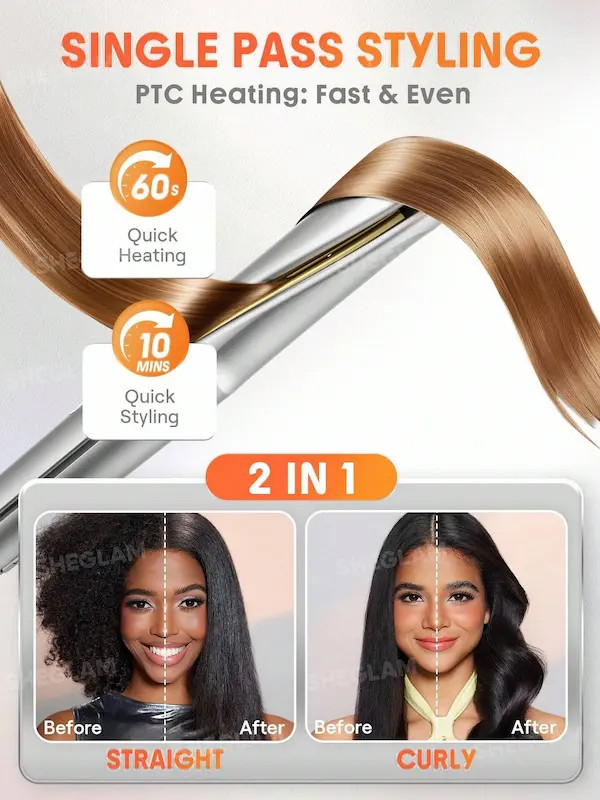 اتو موی چندکاره صاف و فر کننده شیگلم Sheglam Sleek Chic Twist Kiss Flat Iron