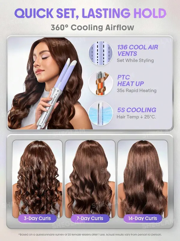 حالتدهنده و فرکننده باد سرد موی حرفهای شیگلم One Touch Airflow Styler Pro - سایز: mm25