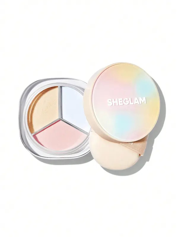 پودر فیکس اصلاحکننده رنگ شیگلم مدل ۳ در ۱ Radiance Ring 3-In-1 Correcting Setting Powder